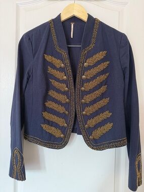 Excellent Condition Free PeopleNavy Military-Style Jacket Size Small